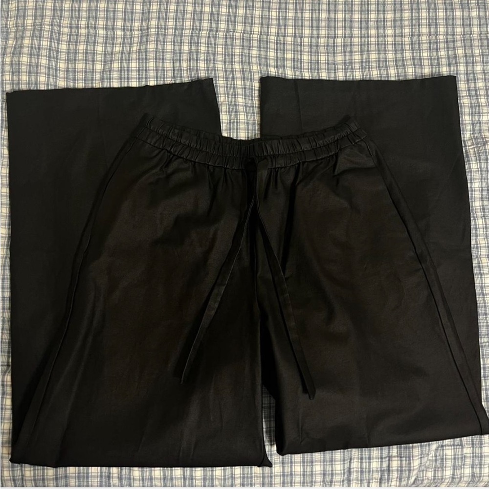 Zara Wide Leg Faux Leather Pants - size S